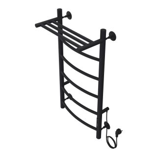 Полотенцесушитель электрический AZARIO VERONA AZ04848PB 400/800 5 секций, с полкой, тен справа, черный